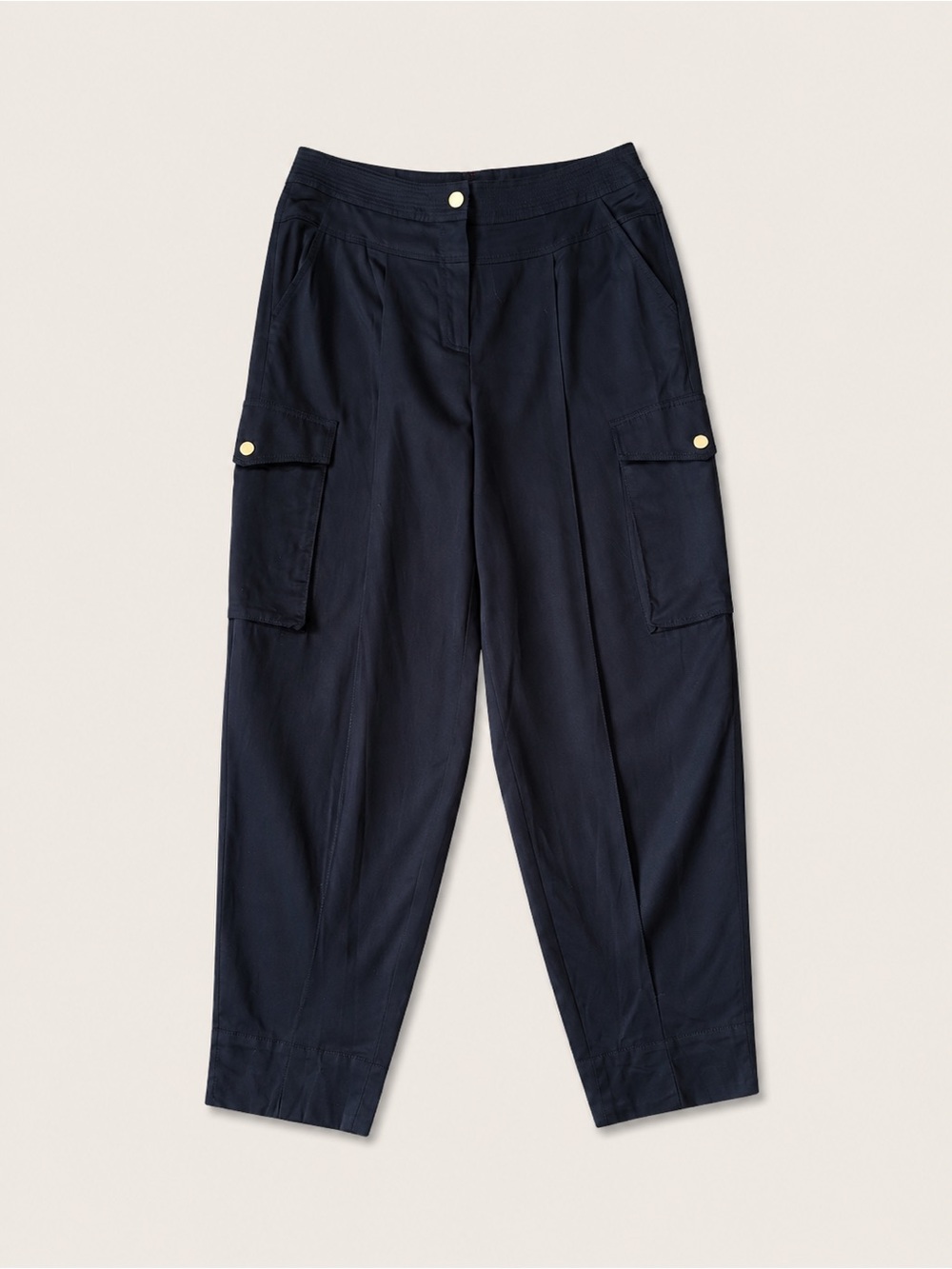 NWT ME+EM Patch Pocket Barrel Crop Pant Midnight Navy Utility Cargo Trousers 10